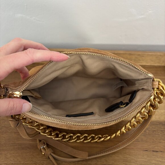 Rebecca Minkoff Tan Crossbody Bag with Gold Chain - Picture 11 of 15